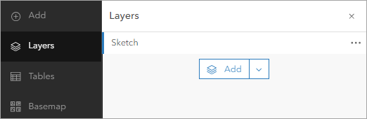 A dark colored toolbar with the option layers selected
