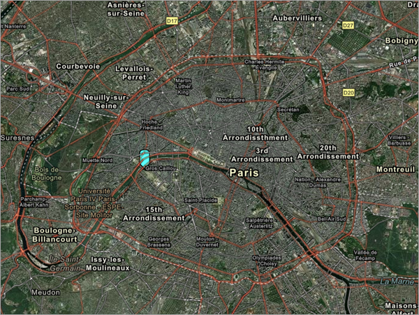 A map of Paris, France