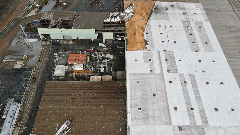 A win-damaged warehouse signifies the need for enterprise risk management