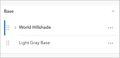 The words world hillshade in bold black text and selected in blue