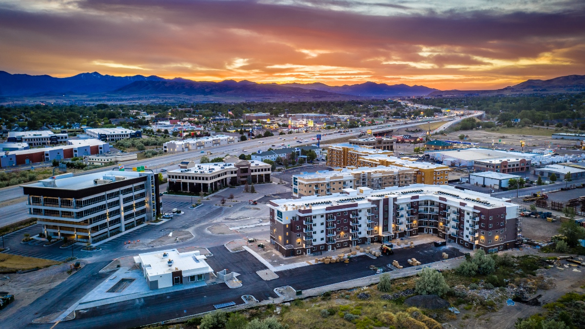 New mixed-use development in Lehi combines apartments and commercial space—making efficient use of limited land.