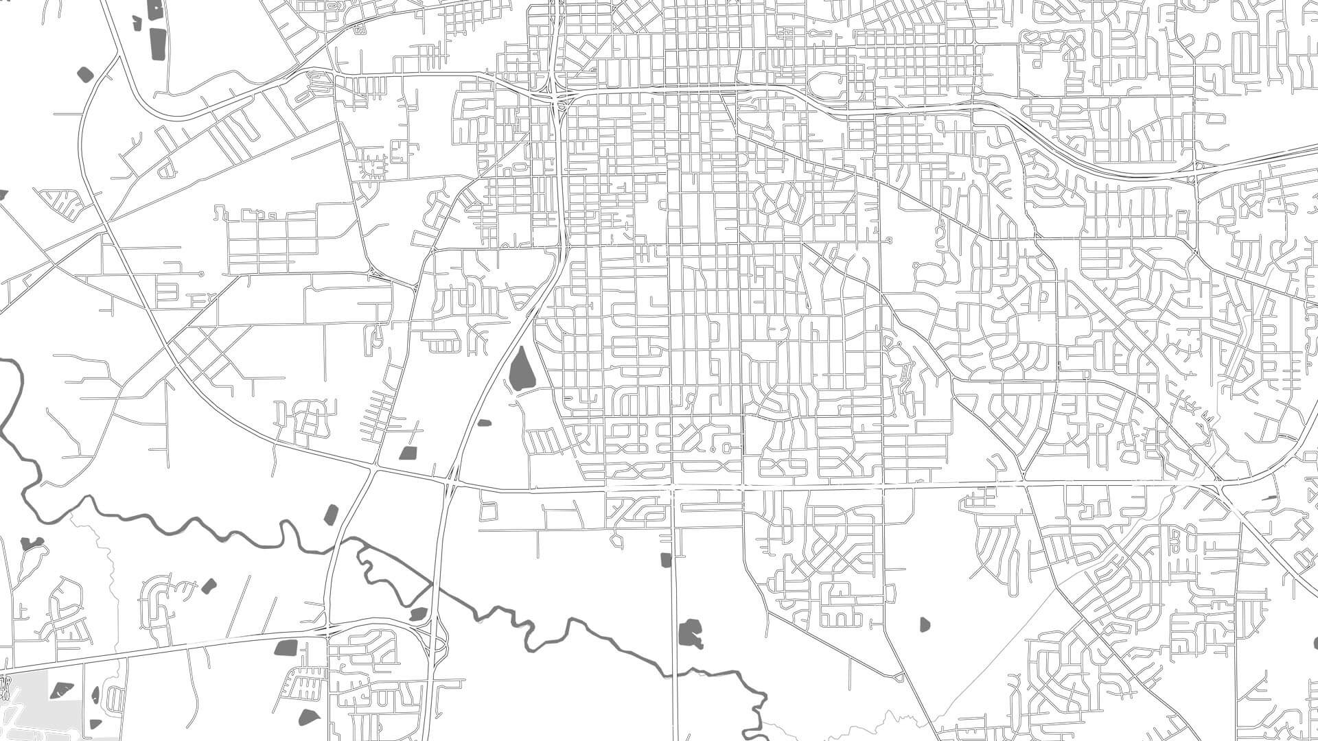 A black and white map of a US city signifies the importance of geocoding