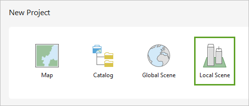 An ArcGIS Pro snippet of a new project option