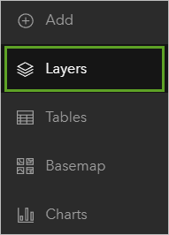 A dark toolbar with the layer option highlighted in a green square