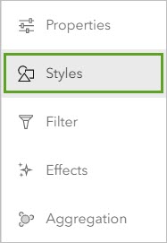 A white toolbar with the styles option selected and highlighted with a green box