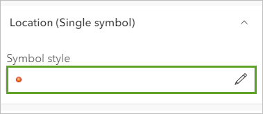 A white popup box with the symbol style option highlighted in a green box