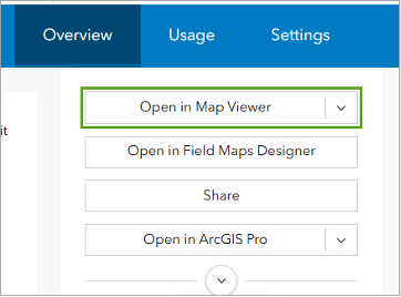 A screenshot with the words open in map viewer highlighted in a green rectangular box