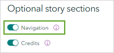 Optional story sections pane in ArcGIS StoryMaps