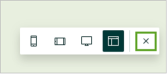 A series of icons with an X highlighted in a green box