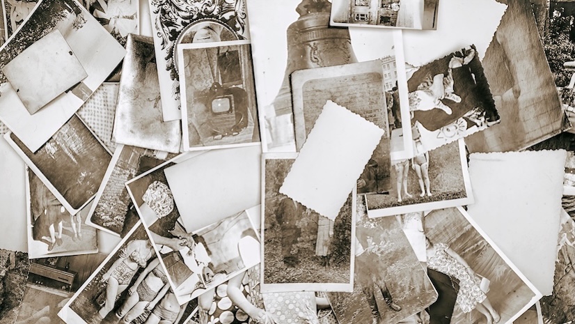 A collection of black and white photos