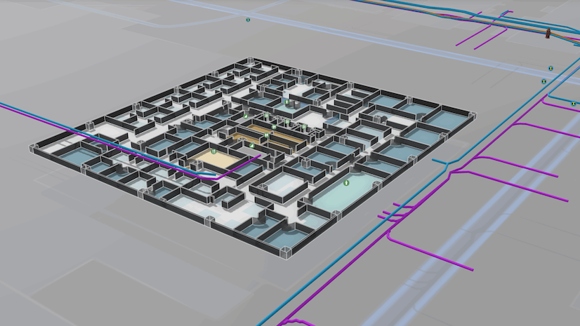 3D rendering of a water utility