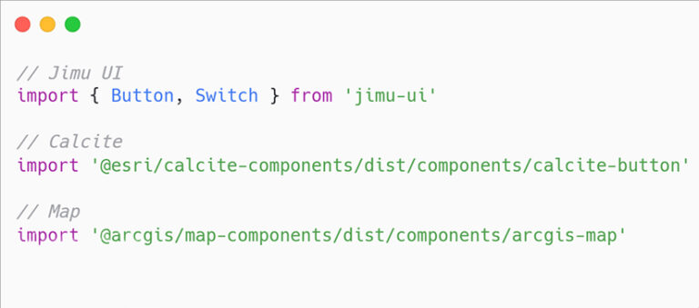 Screenshot of a snippet of JavaScript code to be used within ArcGIS Experience Builder.