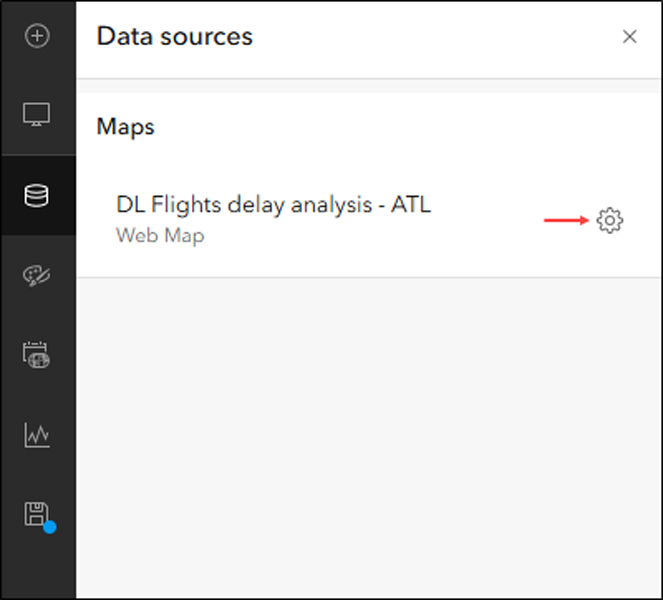 Screenshot of a panel within ArcGIS Online labeled Data sources.