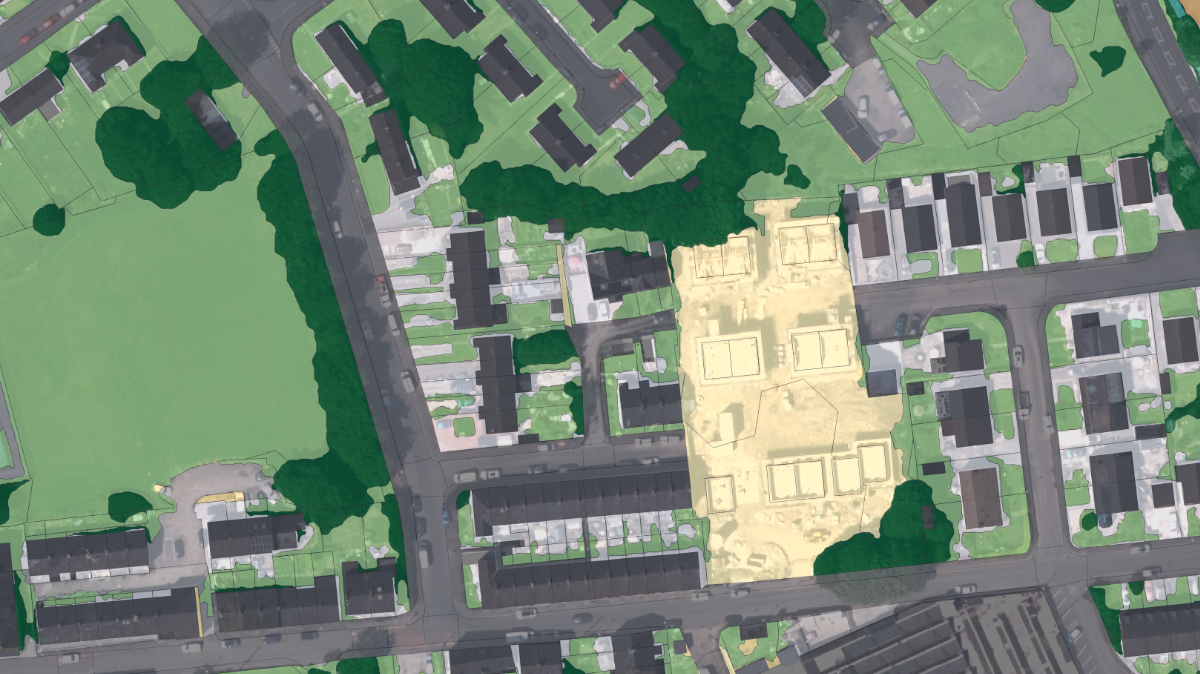 Ordnance Survey map of nature values depicted at a construction site