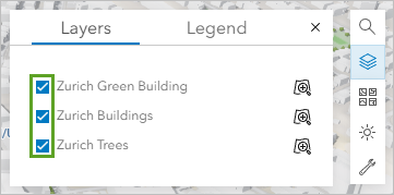 A popup box with the layers selection highlighted