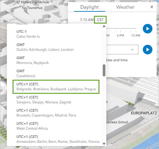 A popup box with a list of global icons