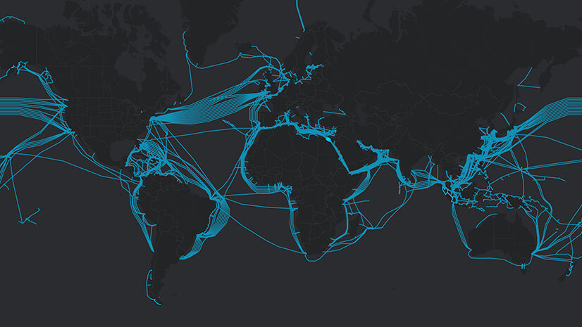 Emerging markets are signified by a world map with glowing lines