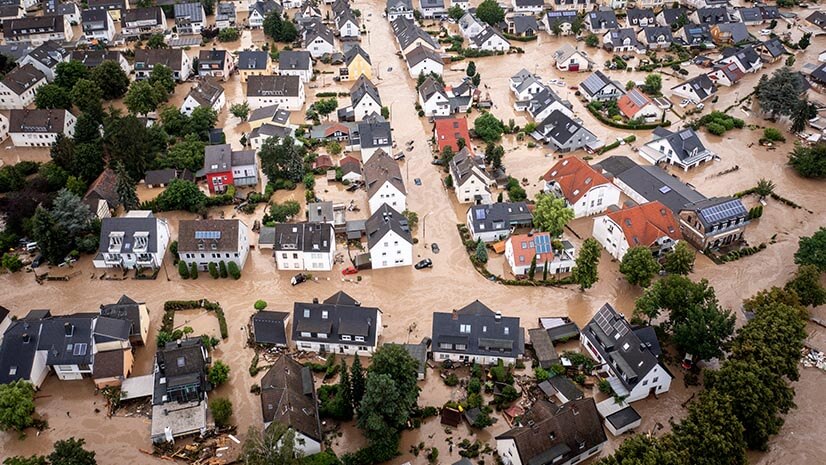 A flooded town suggests the need for hyperlocal analysis of weather risks