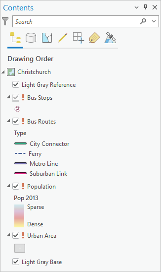 A snippet of ArcGIS Pro showing a broken layer