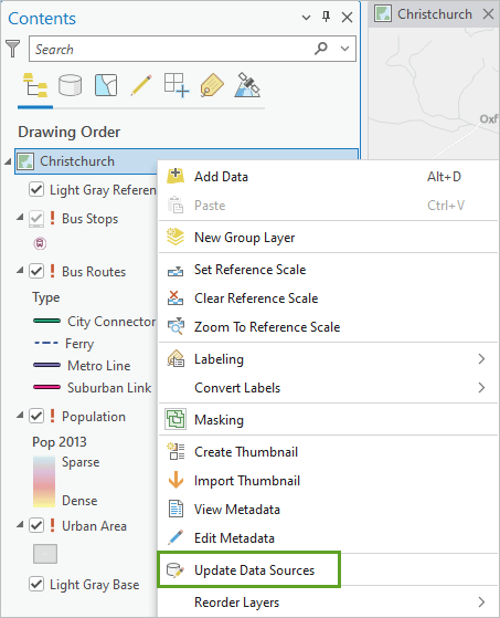 Contents pane in ArcGIS Pro