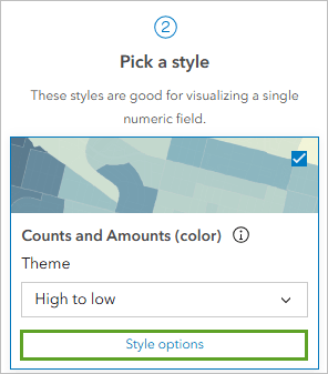 The pick a style option selected for a layer