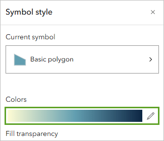 The symbol style box open with a basic polygon selected