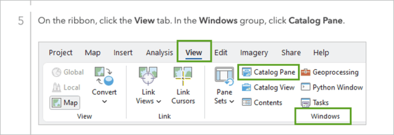 ArcGIS Pro Catalog Pane view