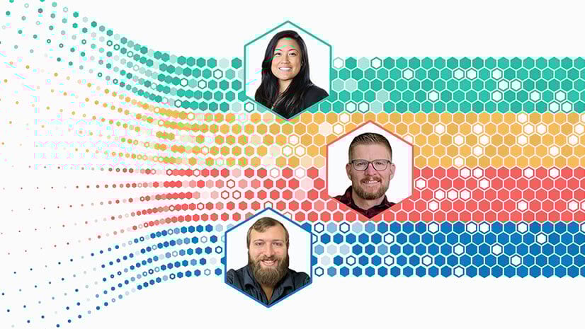 Three speakers from a webcast on business efficiency through GIS