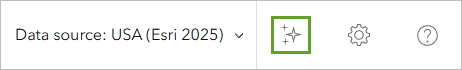 A snippet from Business Analyst assistant preview with the words data source USA