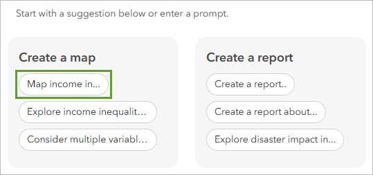 The create a map and create a report function in Business Analyst Web App
