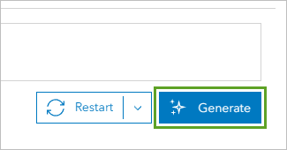 Two buttons that say restart and generate with generate in blue