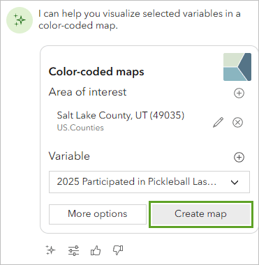 The AI assistant preview box in Business Analyst Web App