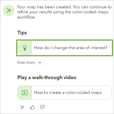 The words how do I change the area of interest in a rectangular box next to a light bulb icon