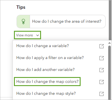 A popup box for tips with the phrase how do I change the area of interest at the top