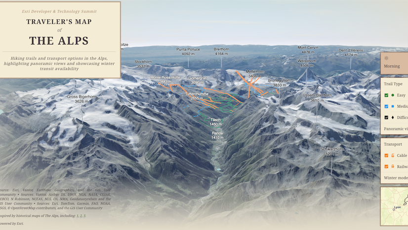 An illustration of mountains in the Alps