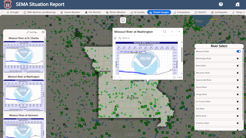 Missouri State Emergency Management Agency situational awareness report