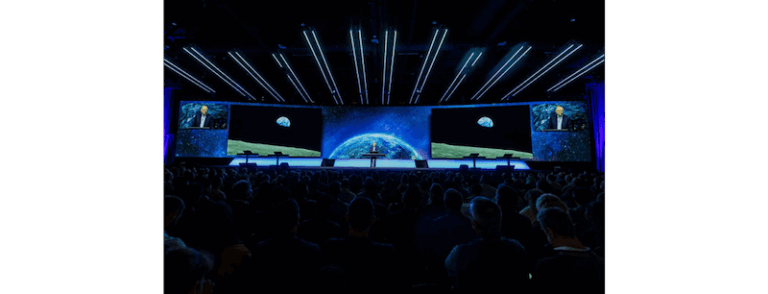 A stage with a large audience