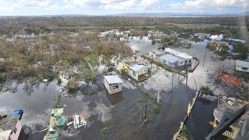 Flood ravaged area in Jamaica