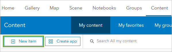 An ArcGIS organizational account tool bar in blue