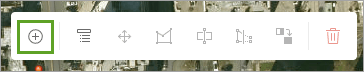 A white toolbar with a plus sign highlighted in a green square