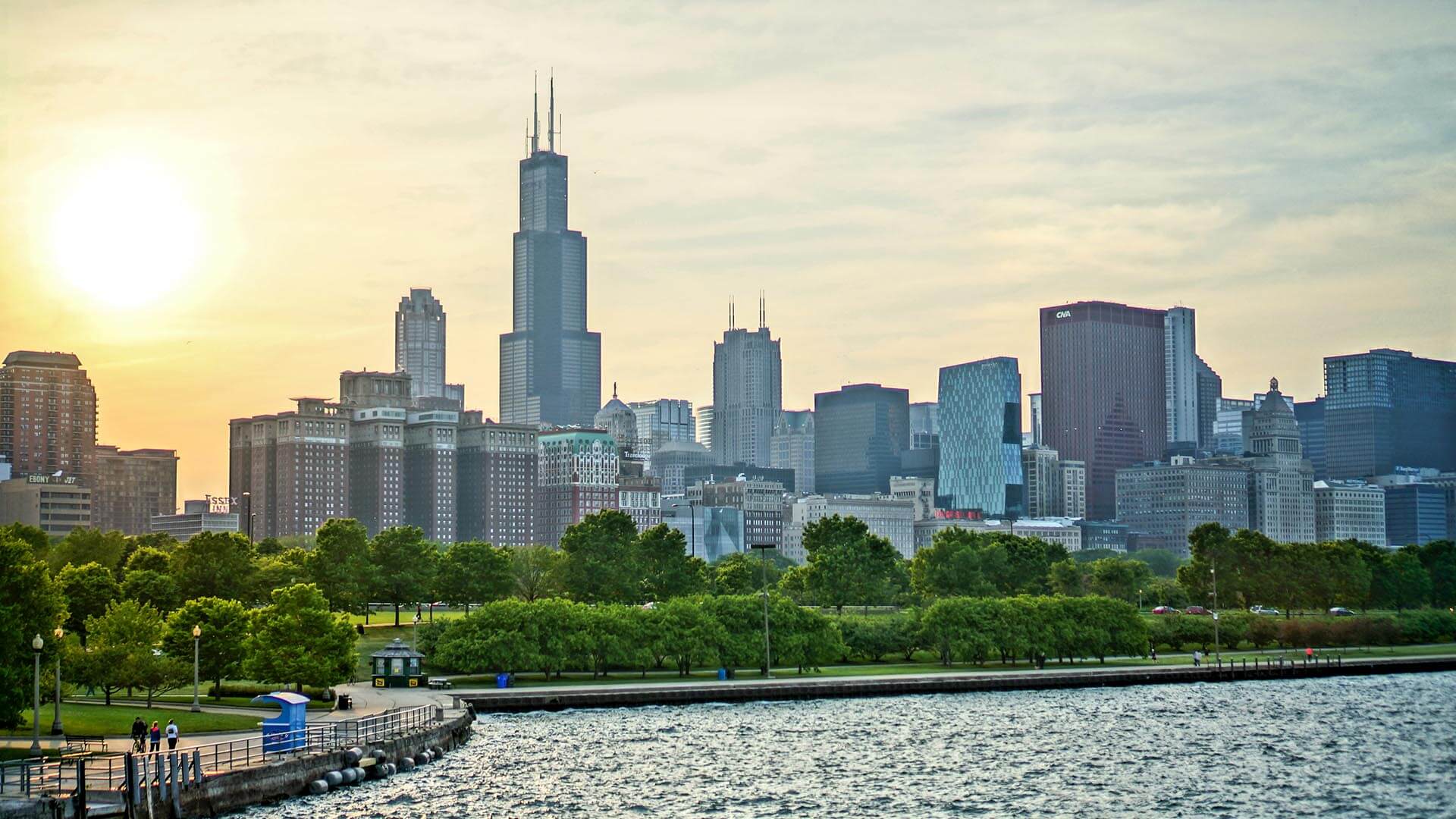 The Chicago skyline suggests the importance of Site selection for companies