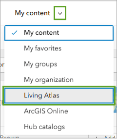 A my content panel open in Map Viewer