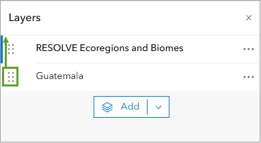 An ecoregions and biomes layer in Map Viewer