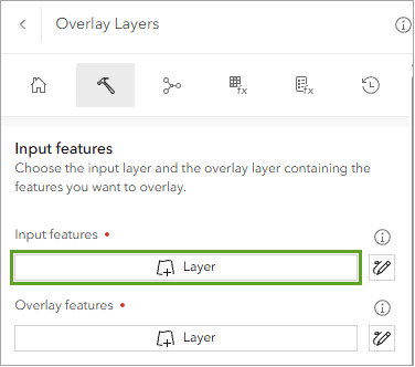 The overlay layers pane in Map Viewer