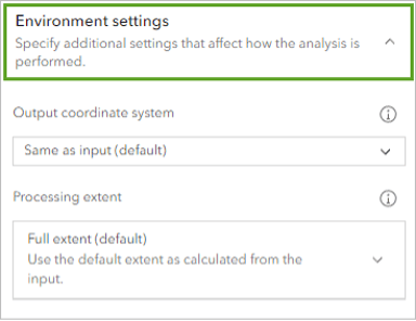 The environment settings section in Map Viewer