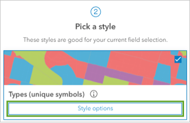 Pick a style window open in Map Viewer under style options