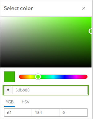 A select color window in Map Viewer with a range of rainbow colors
