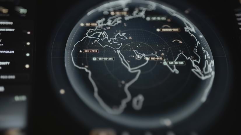 A map of the globe suggests the security decisions a business exec must make
