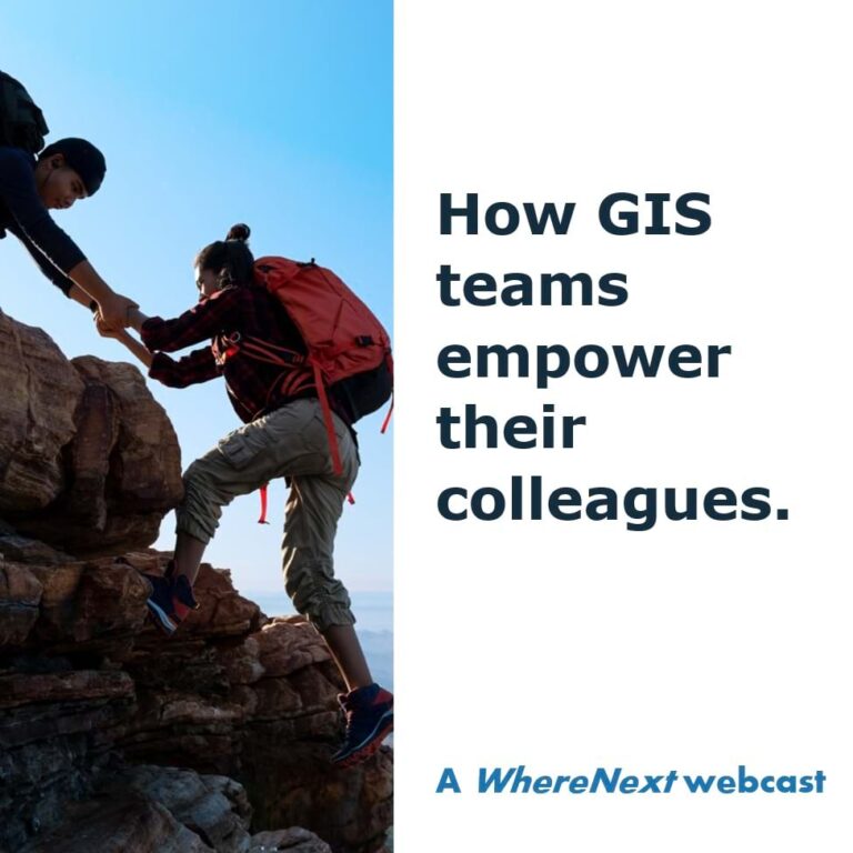 Mountain climbers helping one another like a GIS team helps the organization