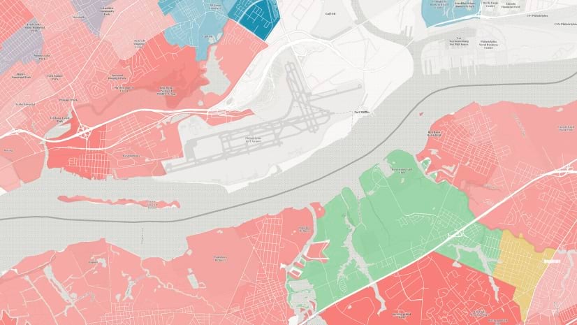 A colorful map represents a site security risk assessment